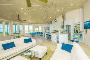 Interior of hurricane-resistant home on stilts