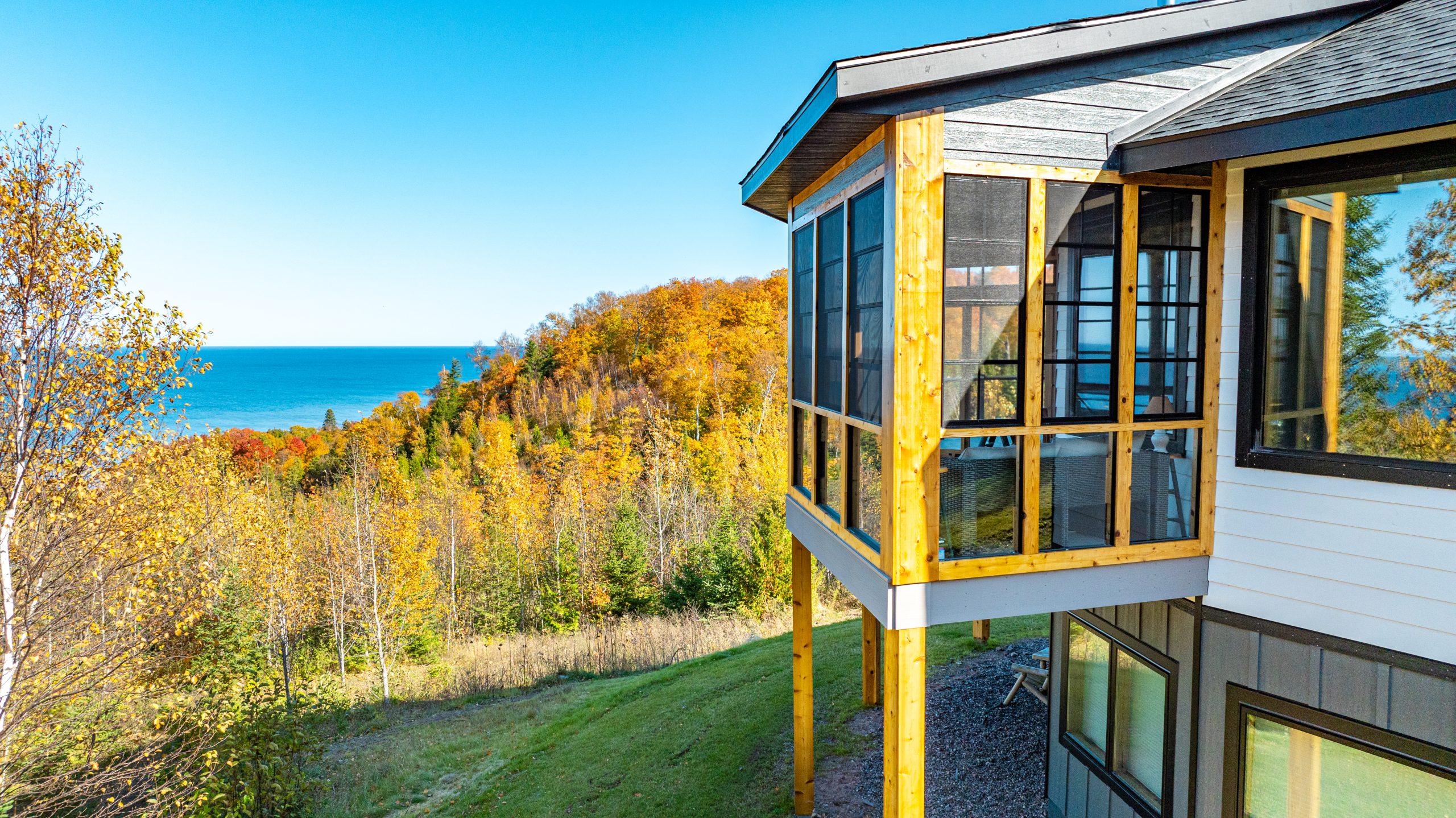 Side view of "three seasons porch' area.