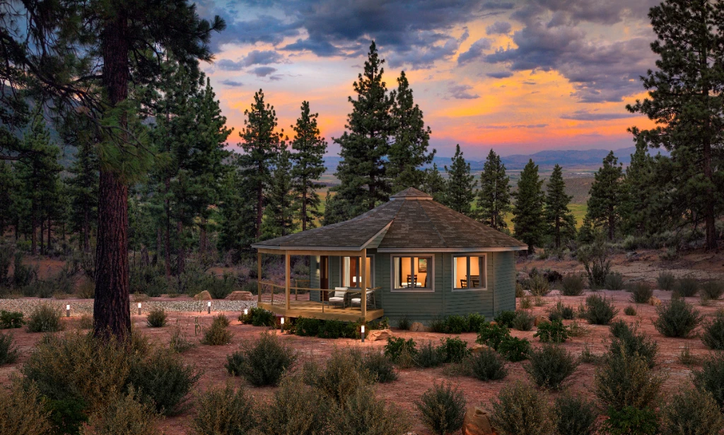 Optional roof over deck for all-season outdoor living.