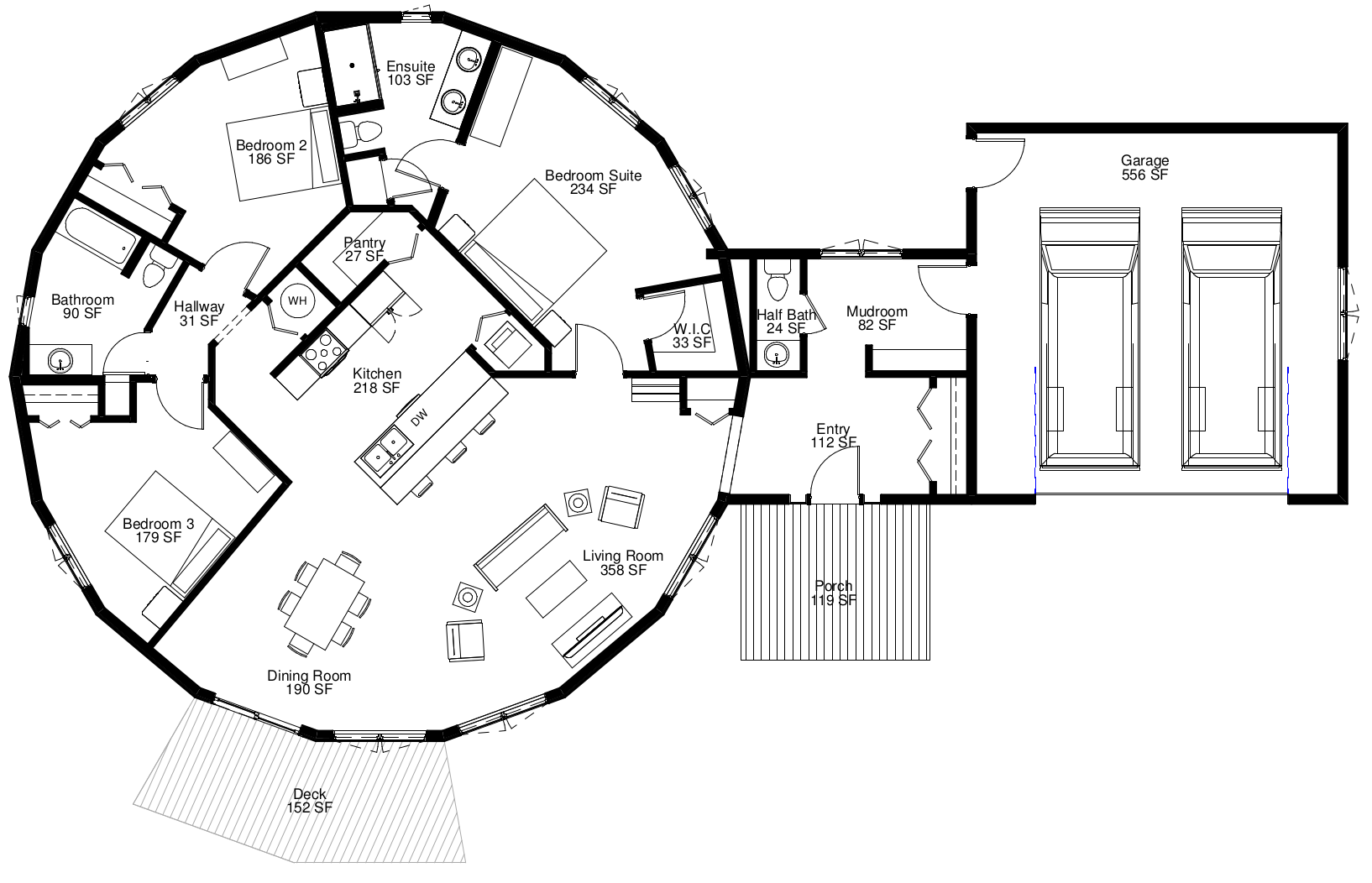 'Escape' Custom prefab house floorplan 47-AG