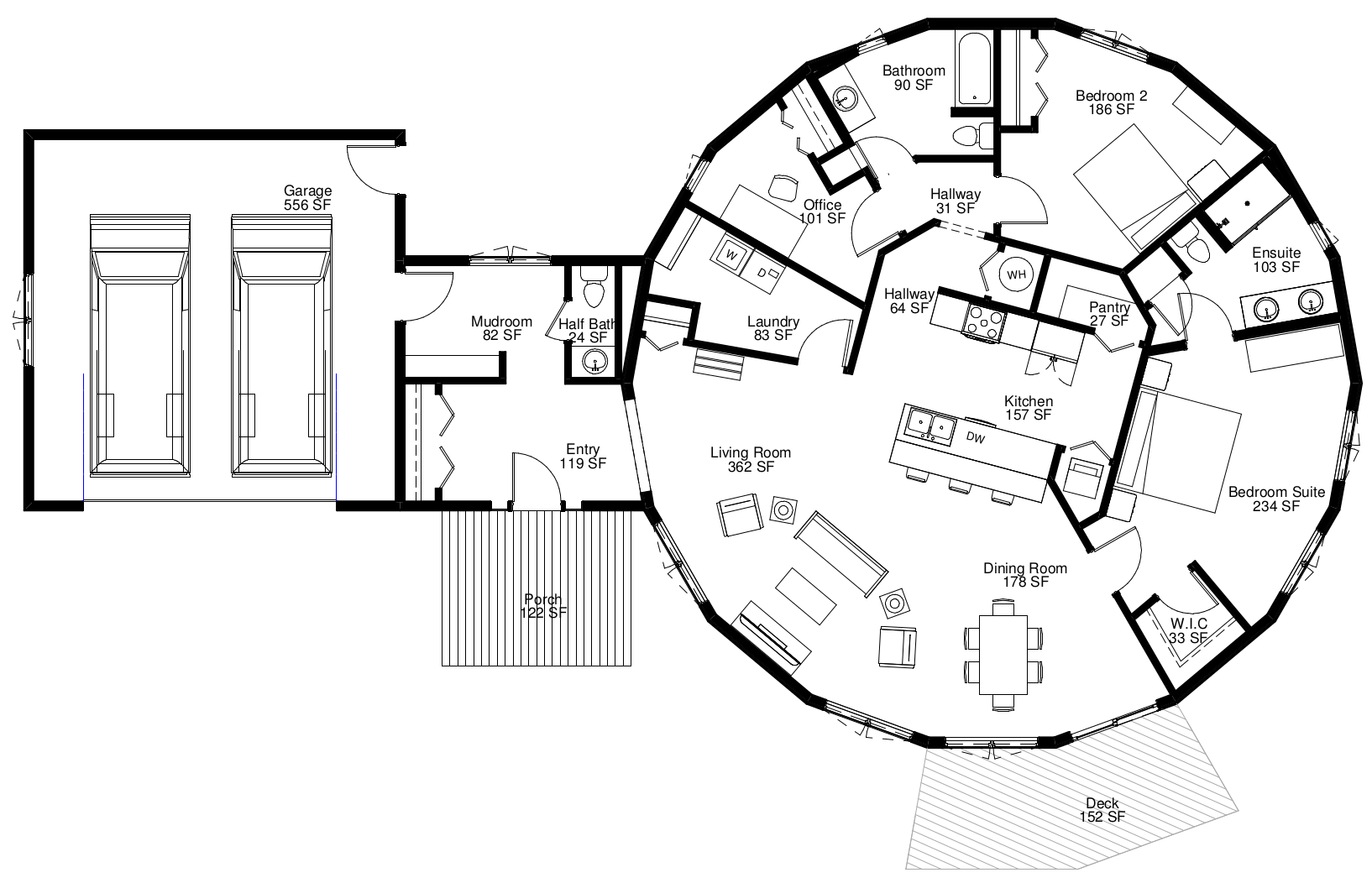 'Escape' Custom prefab house floorplan 47-B