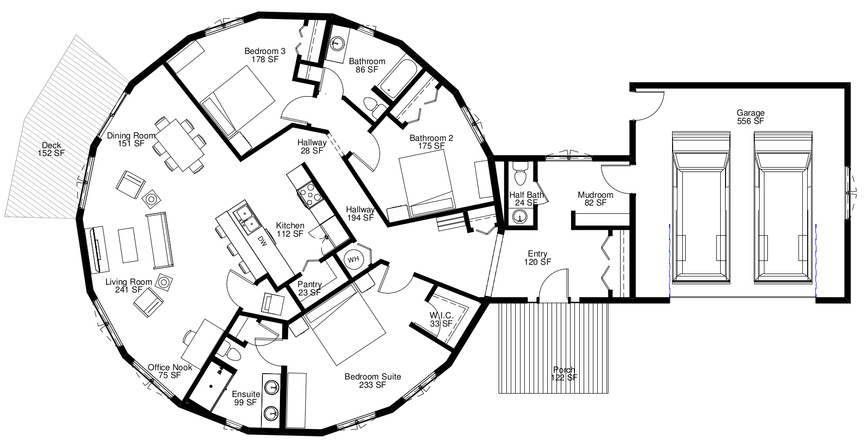 'Escape' Custom prefab house floorplan 47-C