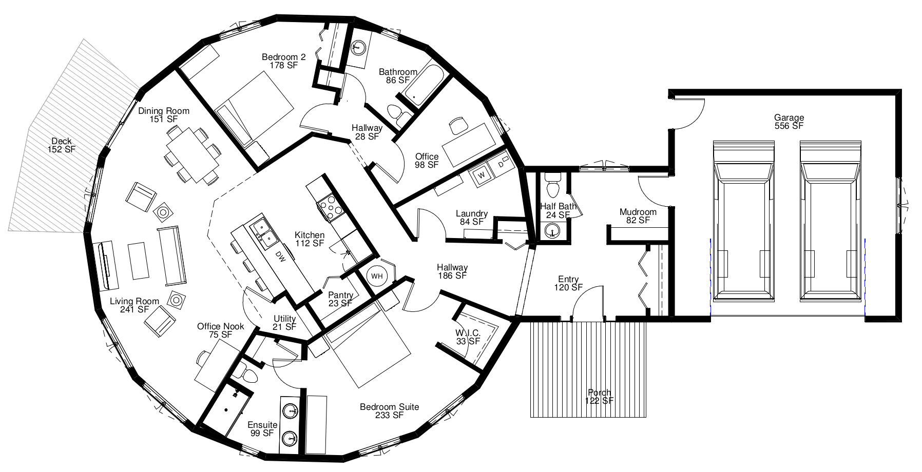 'Escape' Custom prefab house floorplan 47-D
