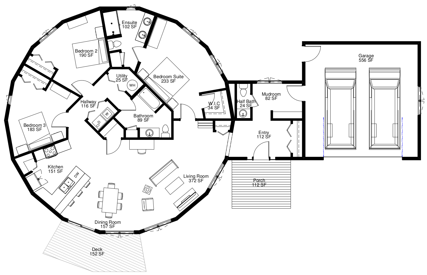 'Escape' Custom prefab house floorplan 47-E
