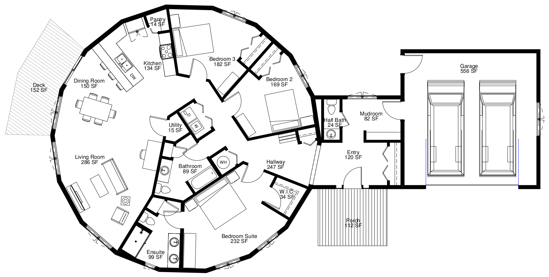 'Escape' Custom prefab house floorplan 47-G