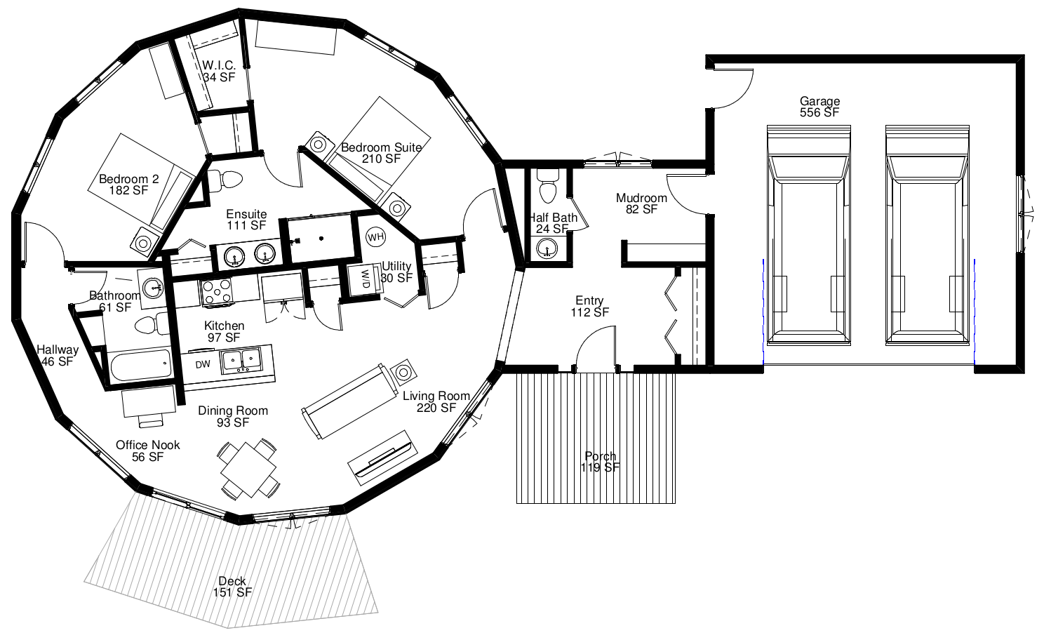 Haven stilt home floorplan 39-A