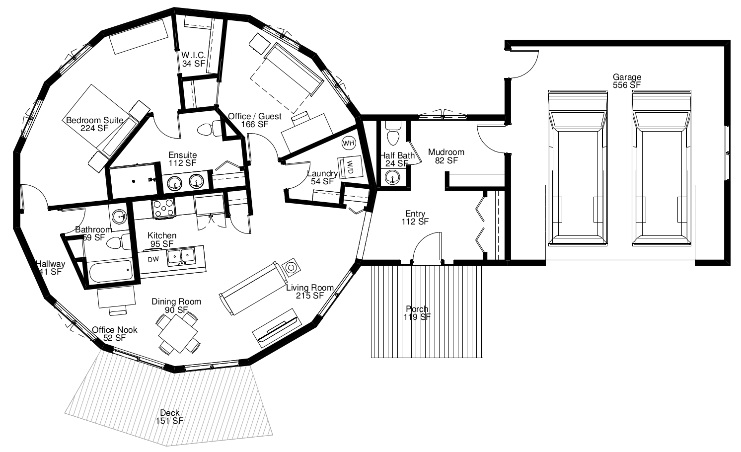 Haven stilt home floorplan 39-B