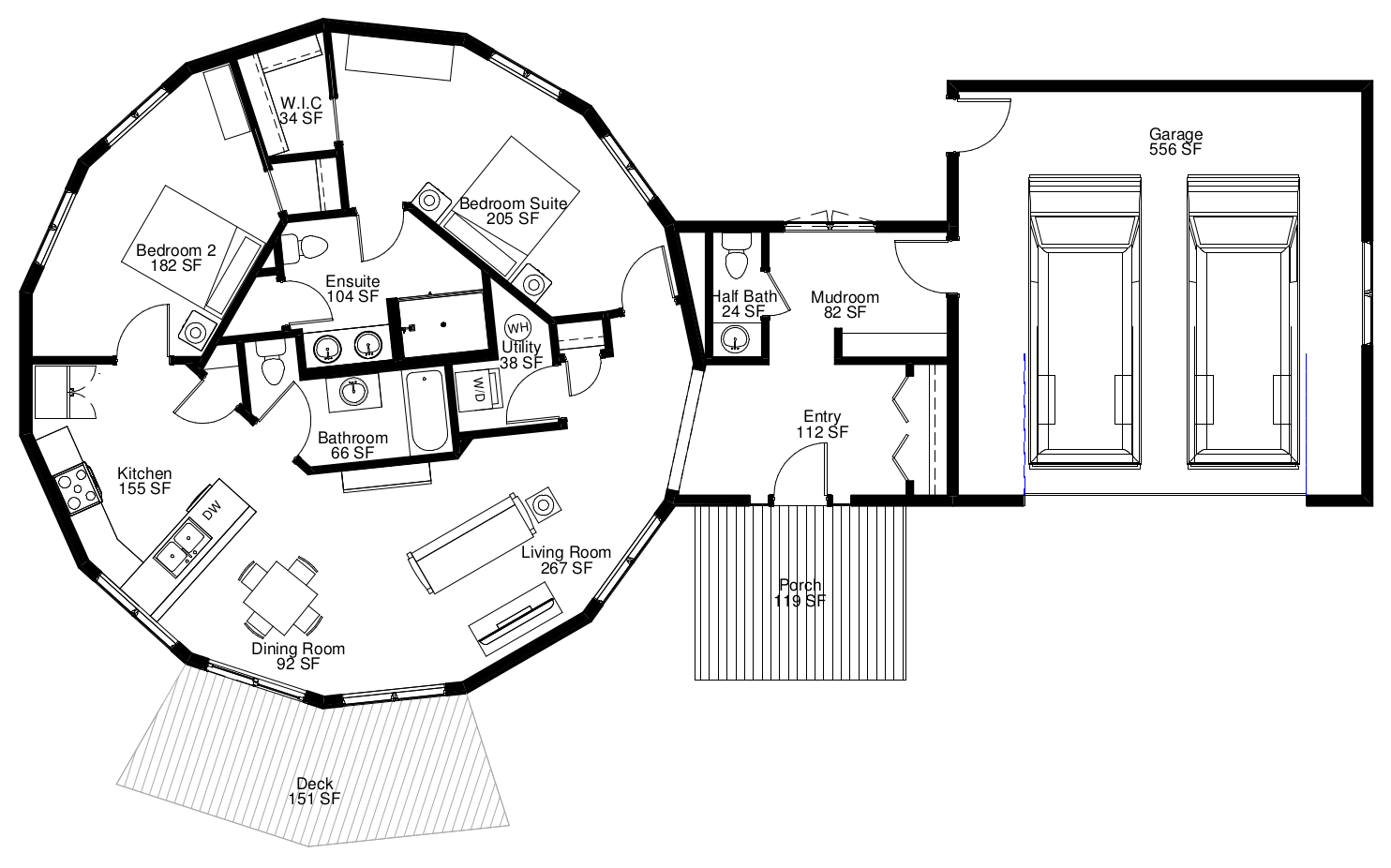 Haven stilt home floorplan 39-C