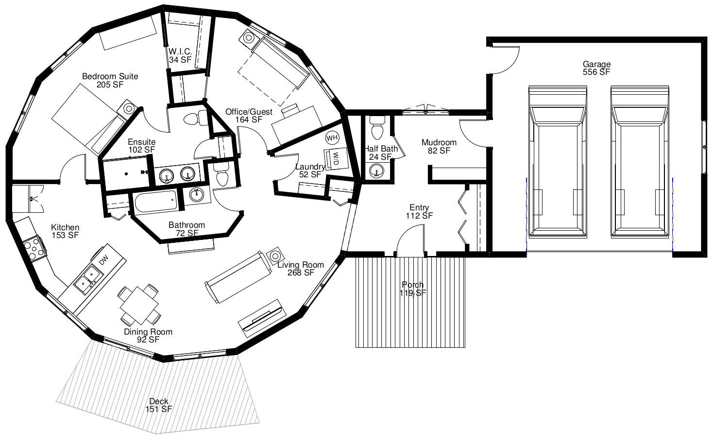 Haven stilt home floorplan 39-D
