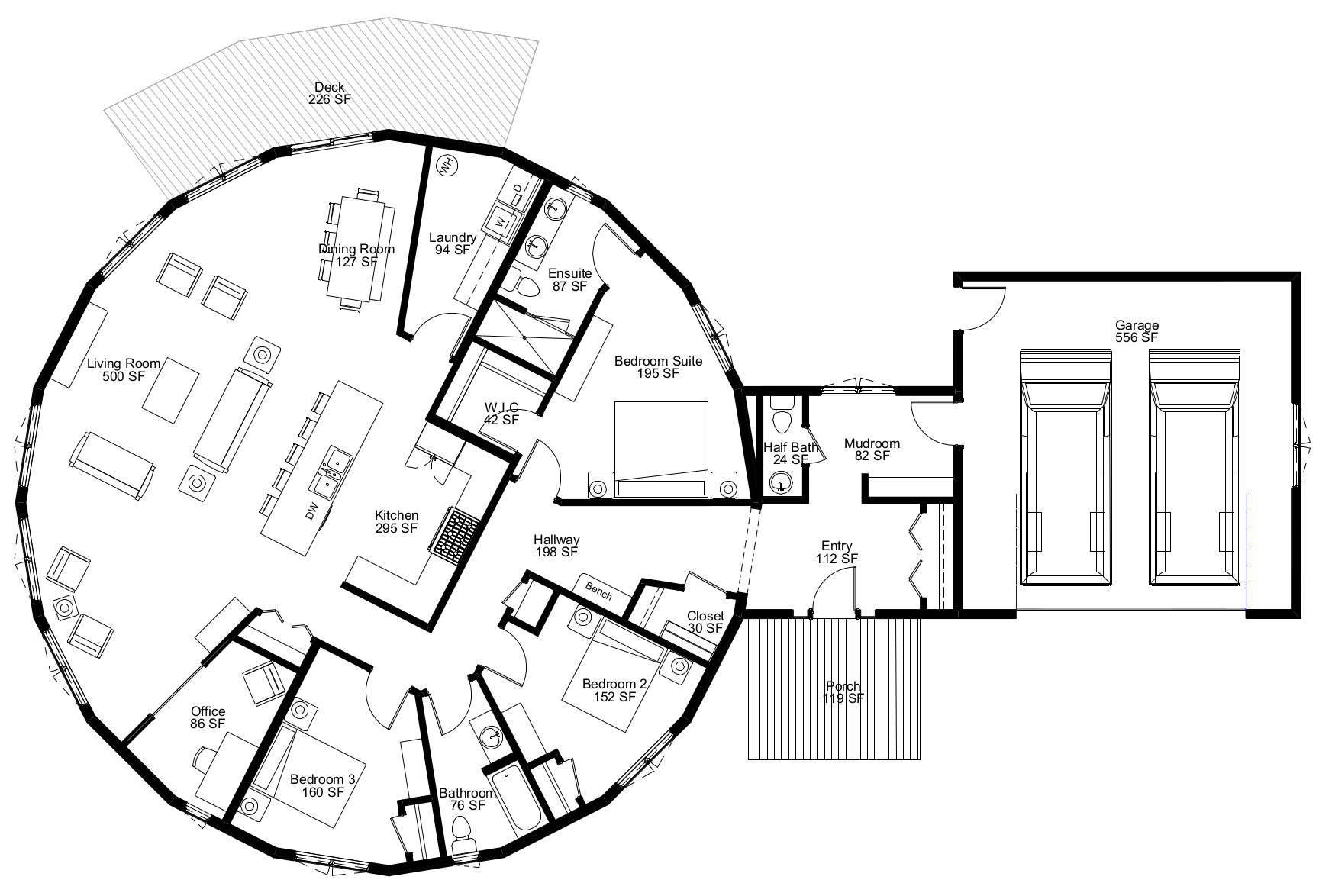 'Oasis' Custom Sphere Home Plan 52-B