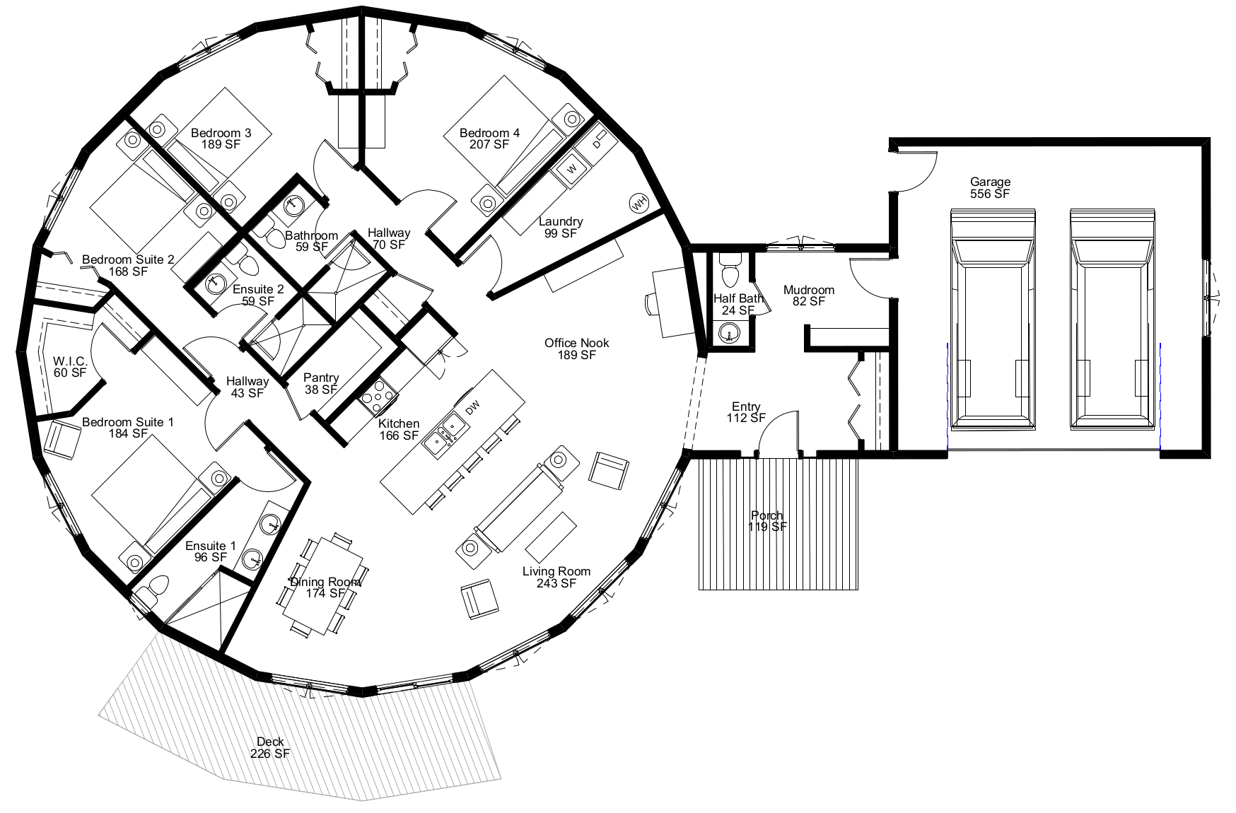 'Oasis' Custom Sphere Home Plan 52-C